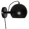 Лампа настенная Ball с подвесом, O18 см, черная матовая, черный шнур – покупайте в интернет-магазине furnitarium.ru