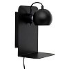 Лампа настенная Ball с разъемом USB, 22х30 см, черная матовая с черным шнуром – покупайте в интернет-магазине furnitarium.ru