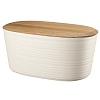 Хлебница с бамбуковой крышкой Tierra, 10 л, молочно-белая – покупайте в интернет-магазине furnitarium.ru