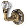Крючок однорожковый, латунь с кристаллом, старая бронза, BR1471-013L – покупайте в интернет-магазине furnitarium.ru