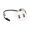 Встраиваемый зарядный модуль USB 2х1А, белый – покупайте в интернет-магазине furnitarium.ru