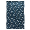Ковер из джута темно-синего цвета с геометрическим рисунком из коллекции Ethnic, 200x300 см – покупайте в интернет-магазине furnitarium.ru