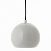 Лампа подвесная Ball, 16хO18 см, светло-серая глянцевая, черный шнур – покупайте в интернет-магазине furnitarium.ru