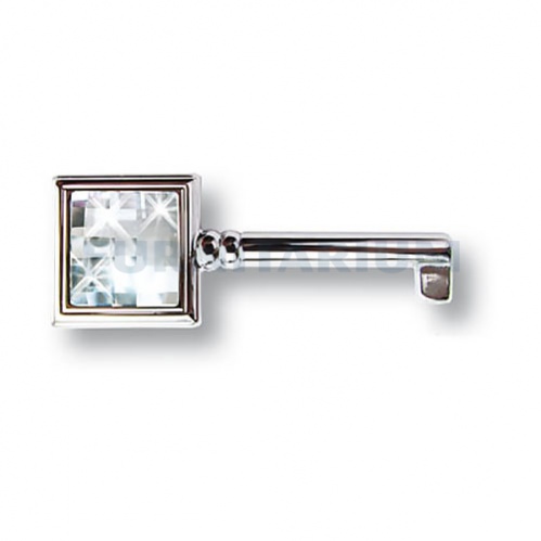 Ключ мебельный с кристаллом Swarovski, глянцевый хром, BR15.511.42.SWA.07