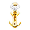 Крючок, латунь с кристаллом, глянцевое золото, BR0437-003 – покупайте в интернет-магазине furnitarium.ru