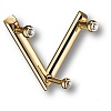 Крючок трехрожковый, латунь с кристаллами Swarovski, глянцевое золото, BR0493-003-V3 SWR – покупайте в интернет-магазине furnitarium.ru