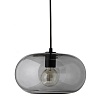 Лампа подвесная Kobe, 17хO30 см, дымчатое стекло, черный цоколь, шнур 250 см – покупайте в интернет-магазине furnitarium.ru