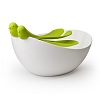 Салатник с ложками Sparrow, белый/зеленый – покупайте в интернет-магазине furnitarium.ru